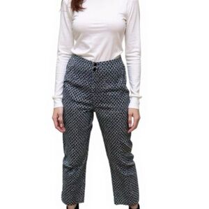 Talbots Womens Sz 6 Heritage Straight Leg Crop Pants In Preppy Geometric Print